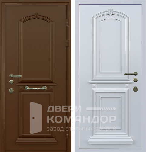 Дверь для дома белая с коричневым №80