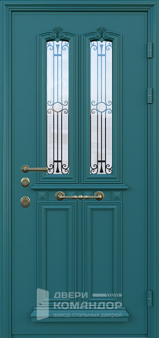 Металлическая дверь со стеклом №21 - наружная сторона