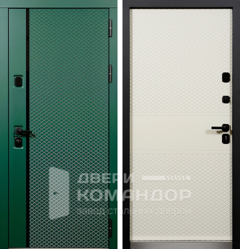 Входная дверь зеленого цвета №114