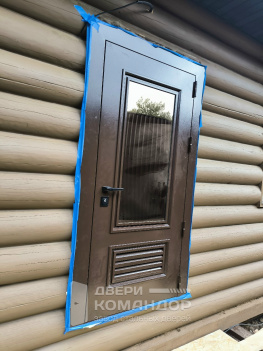 Входная дверь терморазрыв металл / пвх, со стеклопакетом, с вентиляционной решёткой, на заказ