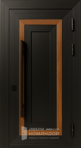 Рифлёная входная дверь с глубоким рельефом №64 - наружная сторона