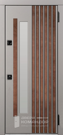 Дверь входная металлическая со стеклопакетом №4 размером 860x2050 мм - наружная сторона