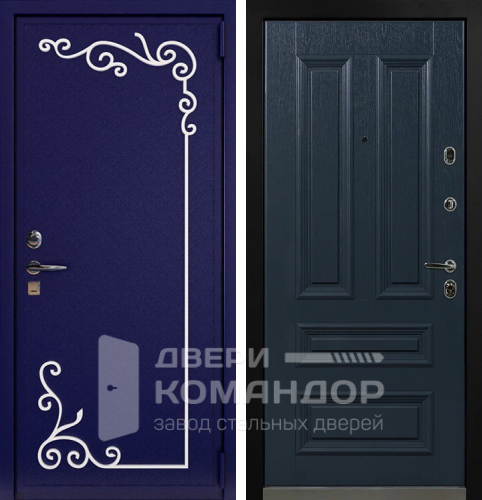 Темно синяя дверь входная №7
