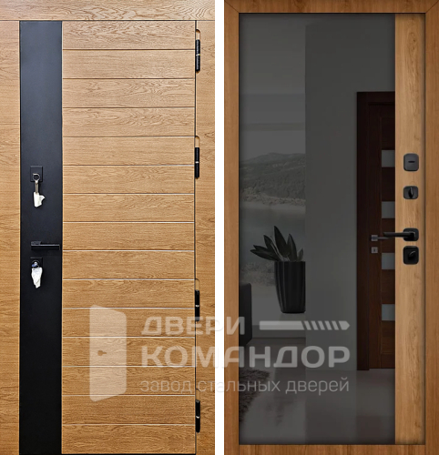 Входная дверь звукоизоляционная с зеркалом №28