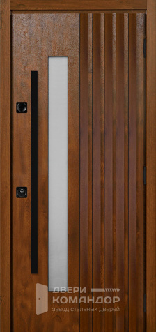 Уличная дверь со стеклопакетом №1 размером 860x2050 мм - наружная сторона