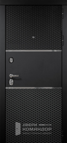 Входная дверь для квартиры черная №98 размером 860x2050 мм - наружная сторона