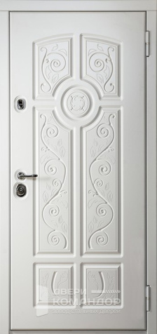 Дверь уличная белая №35 размером 860x2050 мм - наружная сторона