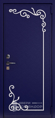Темно синяя дверь входная №7 - наружная сторона