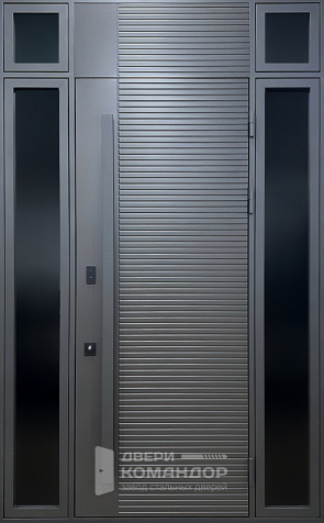 Входная двухстворчатая дверь с терморазрывом №34 - наружная сторона