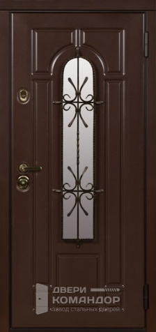 Входная дверь в дом со стеклом №12 размером 860x2050 мм - наружная сторона