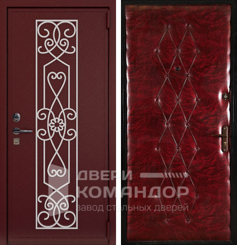 Дверь входная обшитая кожзамом №3