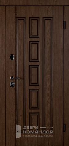 Коричневая металлическая дверь №55 - наружная сторона