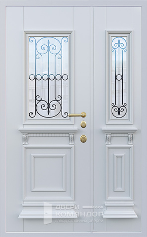 Входная дверь с ковкой и стеклом №20 - внутренняя сторона