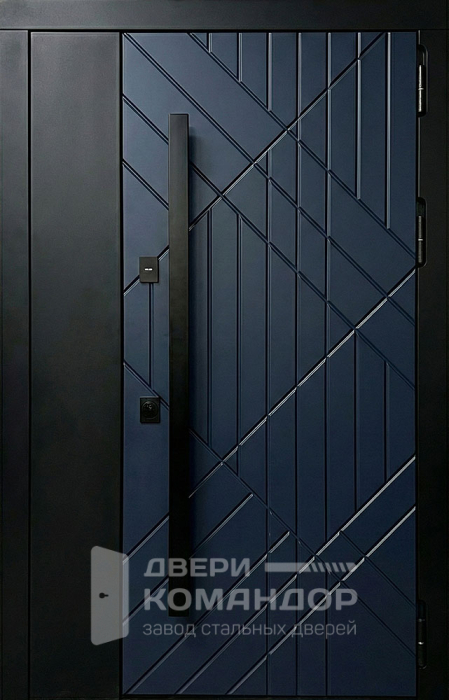 Металлическая дверь navy с диагональной фрезеровкой для квартиры №87