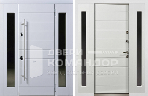 Входная дверь белая с двух сторон №33