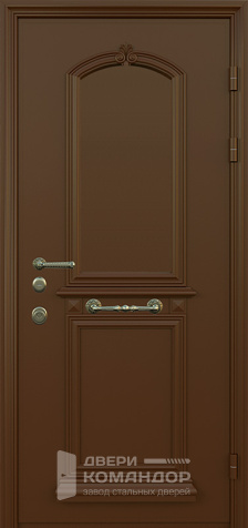 Дверь для дома белая с коричневым №80 - наружная сторона