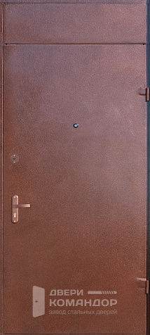 Железная дверь с фрамугой эконом класса №26 - наружная сторона