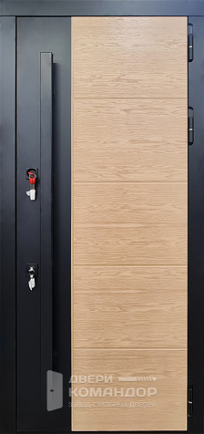 Дверь входная металлическая утепленная с зеркалом №64 размером 860x2050 мм - наружная сторона