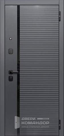 Белая входная дверь с терморазрывом и зеркалом №74 размером 860x2050 мм - наружная сторона