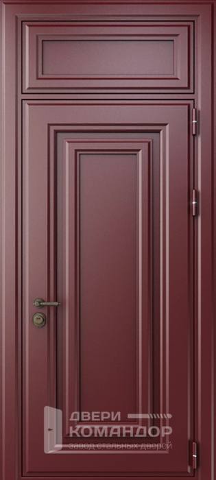 Красная металлическая дверь с металлофиленкой №40