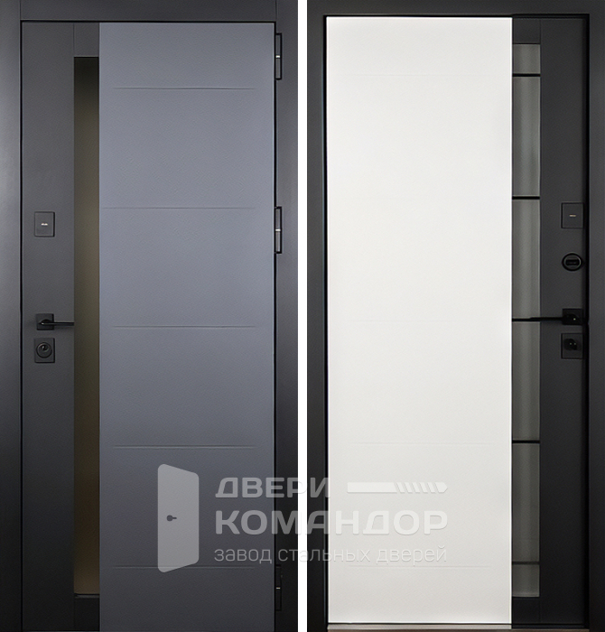 Входная дверь для частного дома со стеклом №5