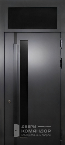 Входная дверь с фрамугой сверху в частный дом №36 - наружная сторона