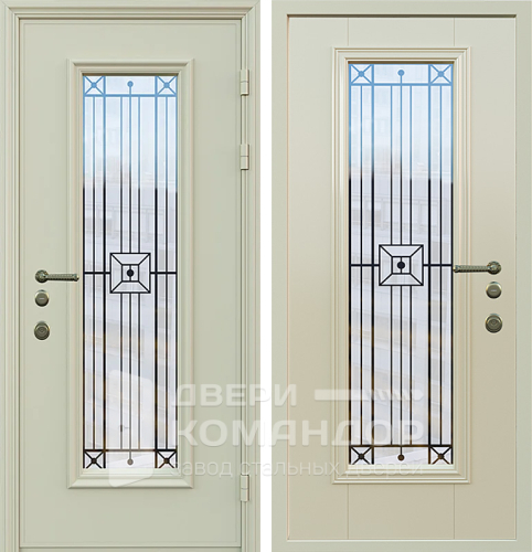 Дверь со стеклом входная уличная №18