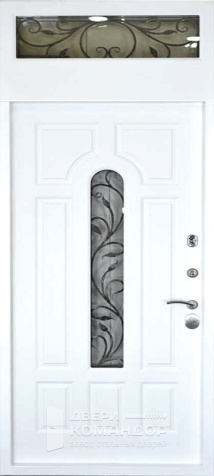 Дверь входная с фрамугой со стеклом №21 - внутренняя сторона