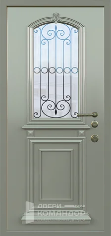 Металлическая дверь со стеклом уличная №20 размером 860x2050 мм - внутренняя сторона