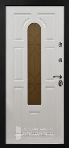 Входная дверь со стеклопакетом и ковкой №14 размером 860x2050 мм - внутренняя сторона