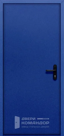 Глухая противопожарная дверь синяя №3 - внутренняя сторона